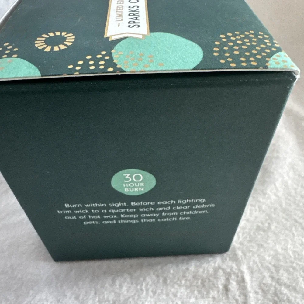 Grove Co. Sparks of Joy Candle‎ Balsam Fir Soy Wax Candle 7.5oz NEW 30 Hour Burn